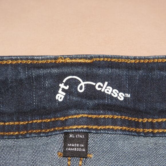 Art Class Dark Wash Denim Mini A-Line Girls Jean Skirt - Picture 5 of 6